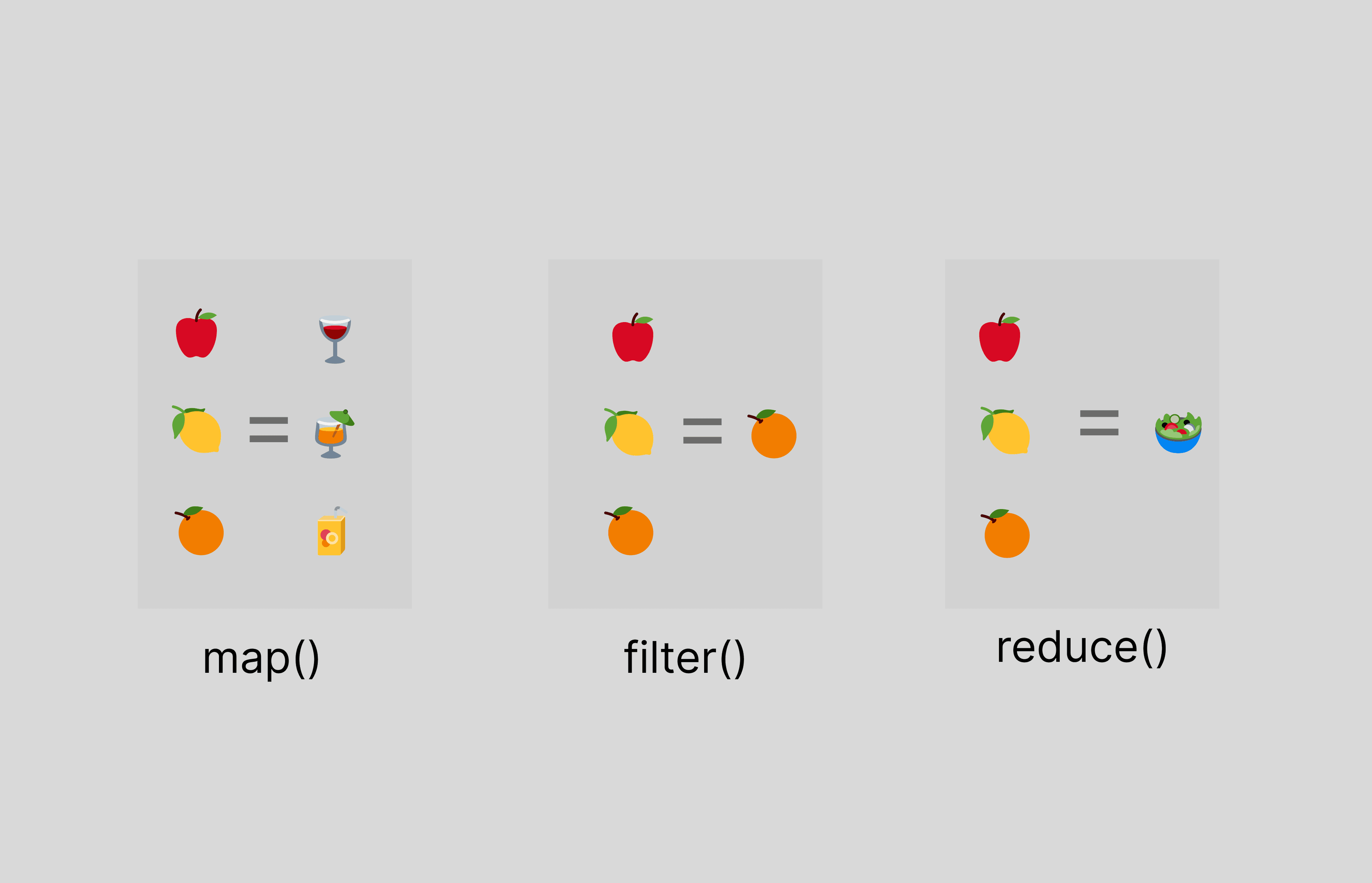map, filter and reduce